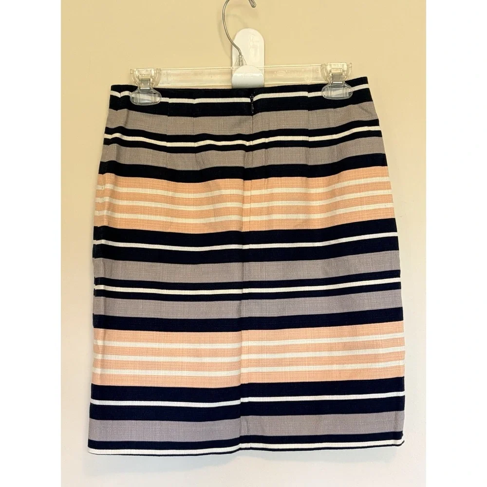 Ann Taylor Petite Textured Striped Lined Pencil Skirt Career Realtor Work 2P NEW